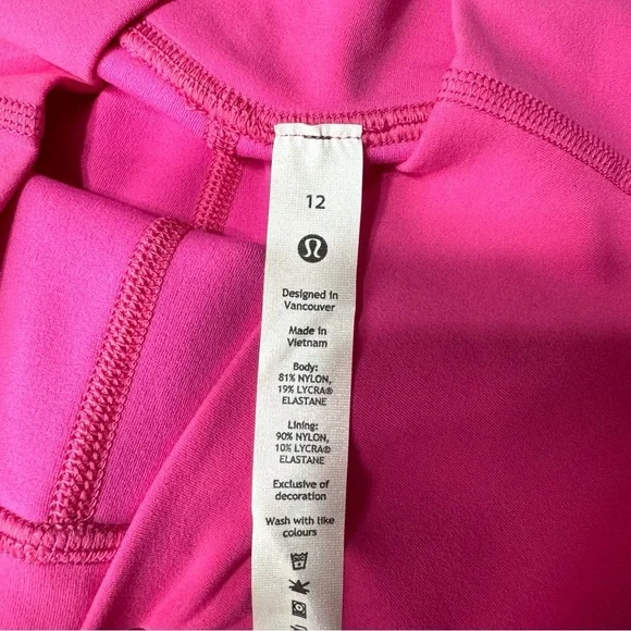 Lululemon Align Short High Rise Bike Shorts Sonic Pink 12 Nwt - Picture 8 of 9